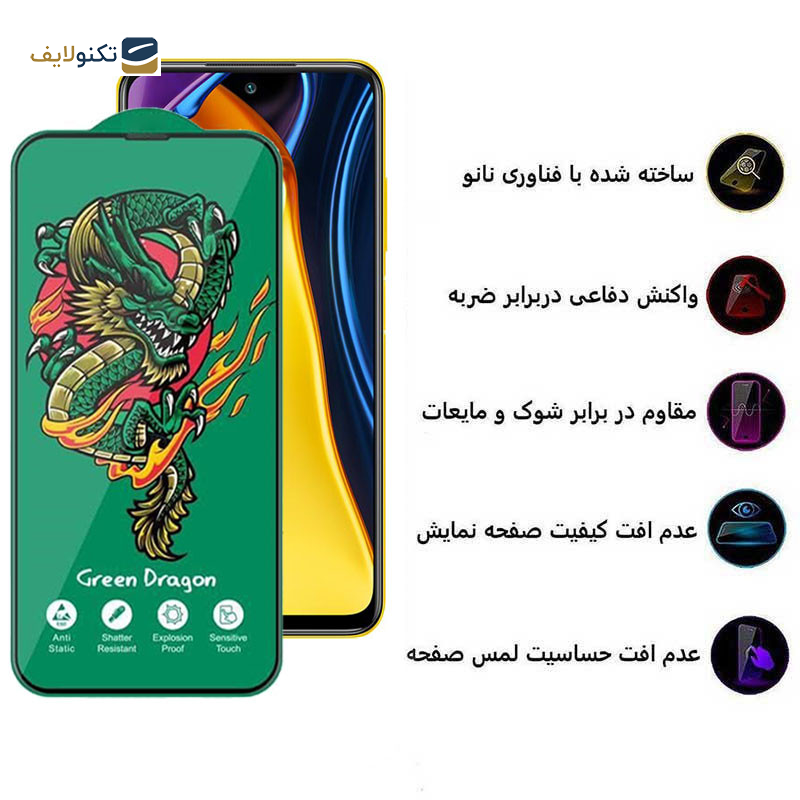 محافظ صفحه نمایش اپیکوی مدل Dragon ExplosionProof مناسب برای گوشی موبایل شیائومی Poco M3 Pro 4G/5G - Epicoy Green Dragon ExplosionProof Glass Screen Protector For Xiaomi Poco M3 Pro 4G/5G